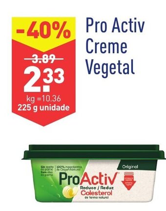 ALDI Pro Activ Creme Vegetal 225g promoção
