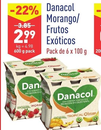 ALDI Danacol Morango/Frutos Exóticos 600g promoção