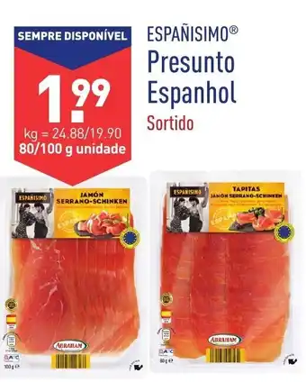 ALDI Presunto Espanhol 80/100g promoção