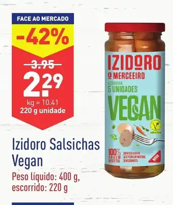 ALDI Izidoro SalsichasVegan 220g promoção
