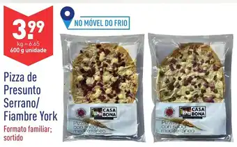 ALDI Pizza de Presunto Serrano/Fiambre York 600g promoção