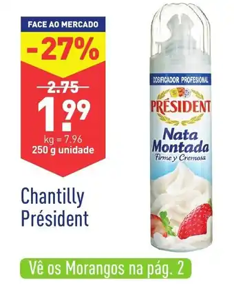 ALDI Chantilly Président 250g promoção