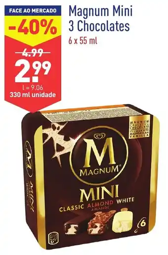 ALDI Magnum Mini 3 Chocolates 330ml promoção
