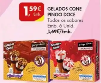 Pingo Doce Gelados Cone Pingo Doce 6 unid promoção