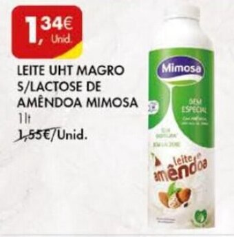 Pingo Doce Leite UHT Magro S/Lactose de Amêndoa Mimosa 1lt promoção