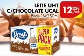 Pingo Doce Leite UHT c/Chocolate Ucal 18 x 250ml promoção
