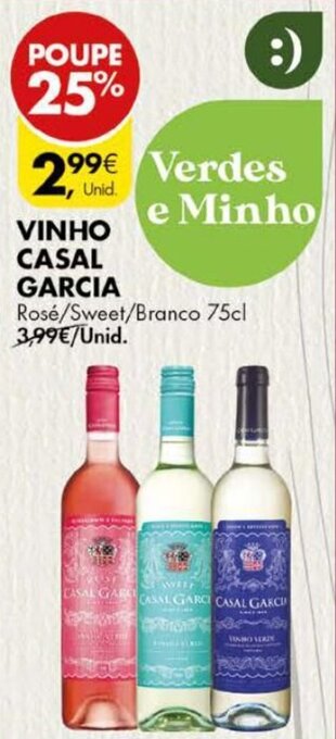 Pingo Doce Vinho Casal Garcia 75cl promoção