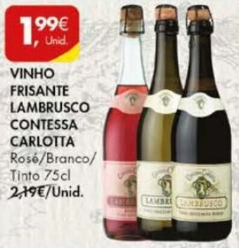 Pingo Doce Vinho Frisante Lambrusco Contessa Carlotta 75cl promoção
