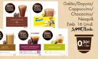 Pingo Doce Nescafé Dolce Gusto Galão / Doppio / Cappuccino / Chococino / Nesquik 16 unid. promoção