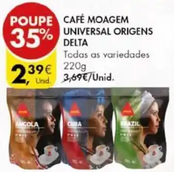 Pingo Doce Café Moagem Universal Origens Delta 220g promoção