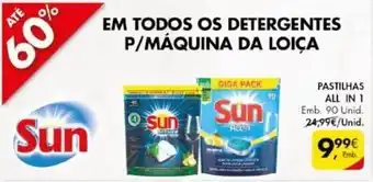 Pingo Doce Sun Pastilhas All in 1 90 unid. promoção