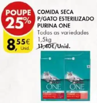 Pingo Doce Purina One Comida Seca p/Gato Esterilizado 1,5kg promoção