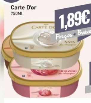 Belita Gelados carte d'or promoção