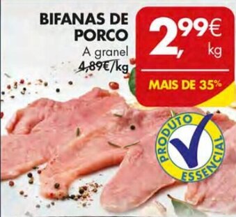 Pingo Doce Bifanas de Porco promoção