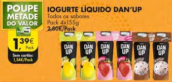 Pingo Doce Iogurte Líquido Dan'up Pack 4x155g promoção
