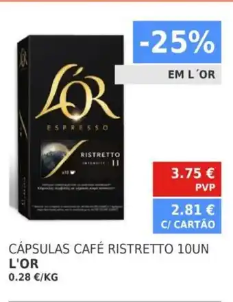 Minipreço Cápsulas Café Ristretto 10UN L'OR promoção