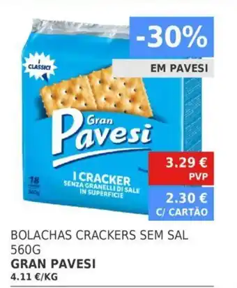 Bolachas Crackers sem Sal 560g Gran Pavesi