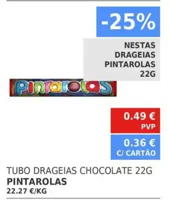 Minipreço Tubo Drageias Chocolate 22g Pintarolas promoção