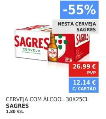 Minipreço Cerveja com Álcool 30x25cl Sagres promoção