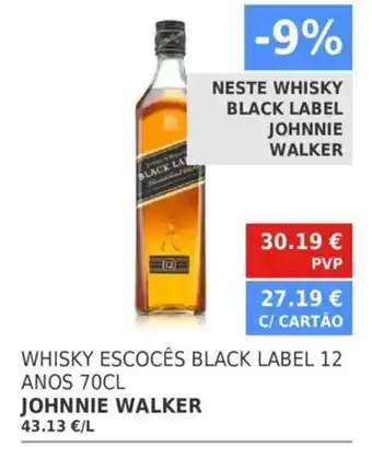 Minipreço Whisky Escocês Black Label 12 Anos 70cl Johnnie Walker promoção