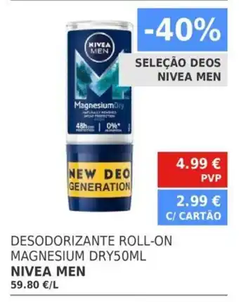 Minipreço Desodorizante Roll-on Magnesium Dry 50ml NIVEA MEN promoção