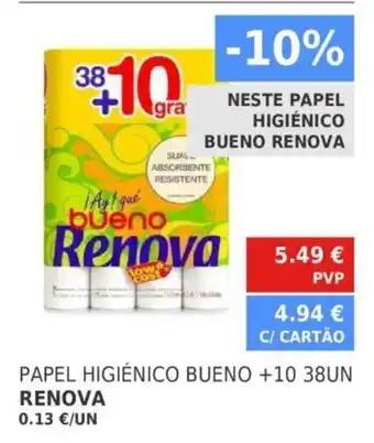 Minipreço Papel Higiénico Bueno +10 38UN RENOVA promoção