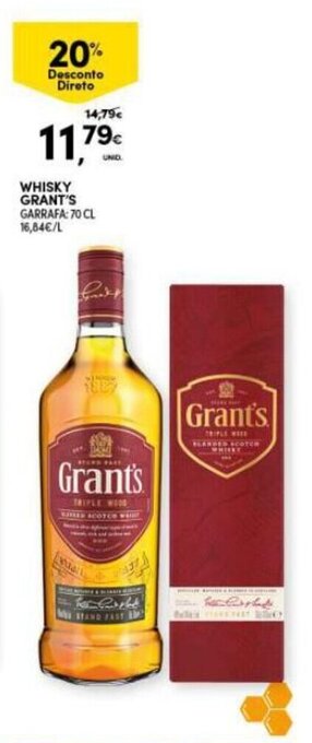 Continente Whisky Grant's 70cl promoção