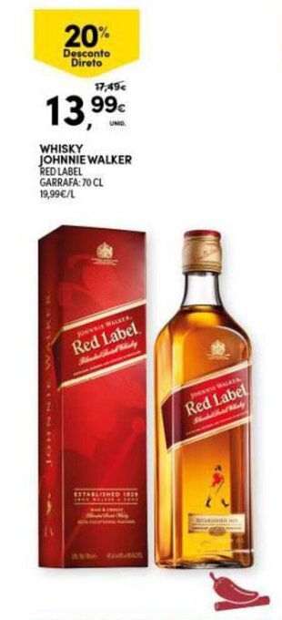 Continente Whisky Johnnie Walker Red Label 70cl promoção