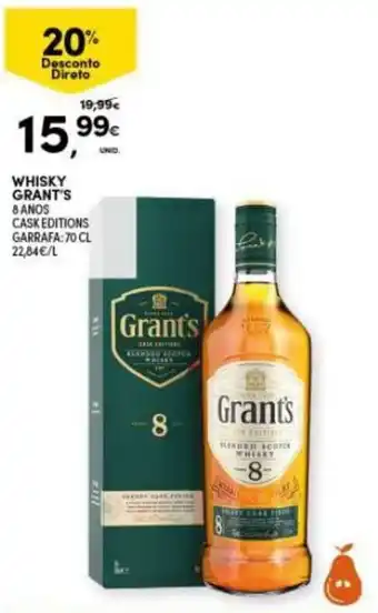 Continente Whisky Grant's 8 anos 70cl promoção