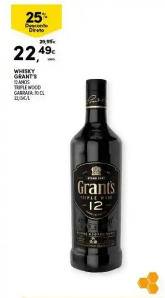 Continente Whisky Grant's 12 anos 70cl promoção