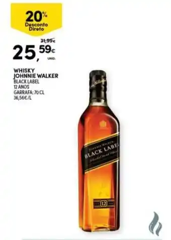 Continente Whisky Johnnie Walker Black Label 12 anos 70cl promoção