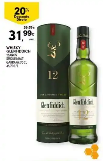 Continente Whisky Glenfiddich 12 anos 70cl promoção