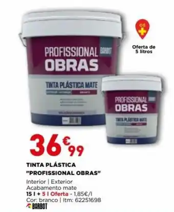 Bricomarché Barbot Tinta Plástica Profissional Obras 15L promoção