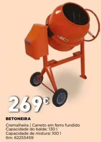Bricomarché Betoneira 130L promoção