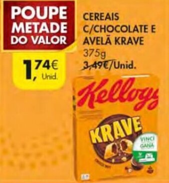 Pingo Doce Cereais C/Chocolate E Avelã Krave 375g promoção