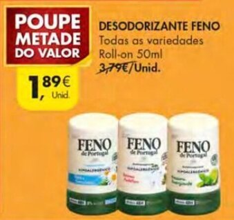 Pingo Doce Desodorizante Feno 50ml promoção