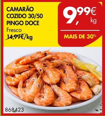 Pingo Doce Camarão Cozido 30/50 Pingo Doce promoção