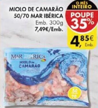 Pingo Doce Miolo de Camarão 50/70 Mar Ibérica 300g promoção