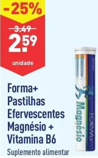 ALDI Forma+Pastilhas Efervescentes Magnésio + Vitamina B6 promoção