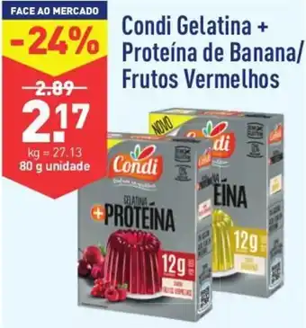 ALDI Condi Gelatina + Proteína de Banana/ Frutos Vermelhos 80g promoção