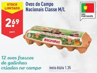 ALDI Ovos do Campo Nacionais Classe M/L promoção