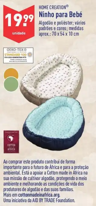 ALDI Home Creation Ninho para Bebé 70 x 54 x 10cm promoção