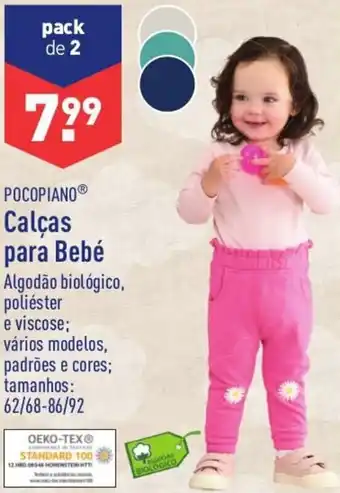 ALDI Pocopiano Calças para Bebé 62/68-86/92 promoção