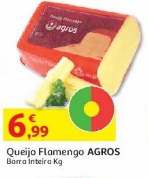 Auchan Queijo flamengo barra agros inteiro kg promoção
