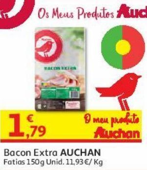 Auchan Bacon extra auchan fatias 150g promoção