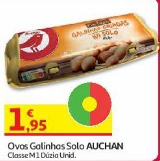Auchan Ovos galinhas solo auchan:classe m 1 dúzia promoção
