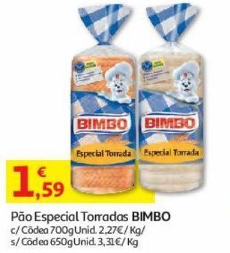 Auchan Pão com codea bimbo promoção