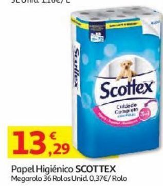 Auchan Papel higiénico scottex:megarolo 36r promoção