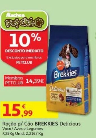 Auchan Ração cão brekkies promoção