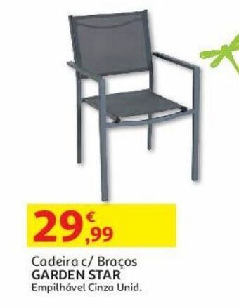 Cadeira c/braços garden star:empilhavel textilene cinza